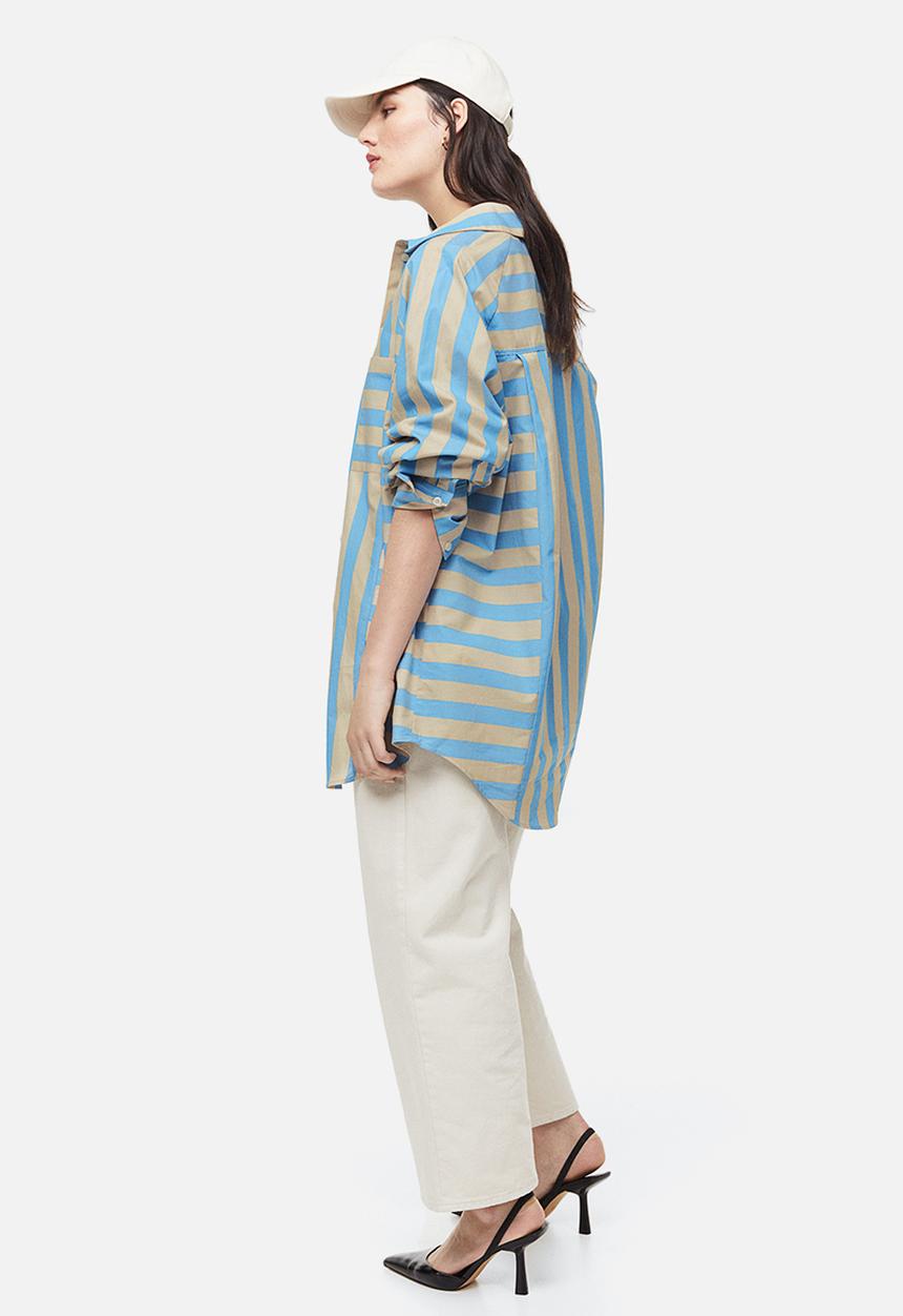 H&M - Cotton shirt - blue / striped 