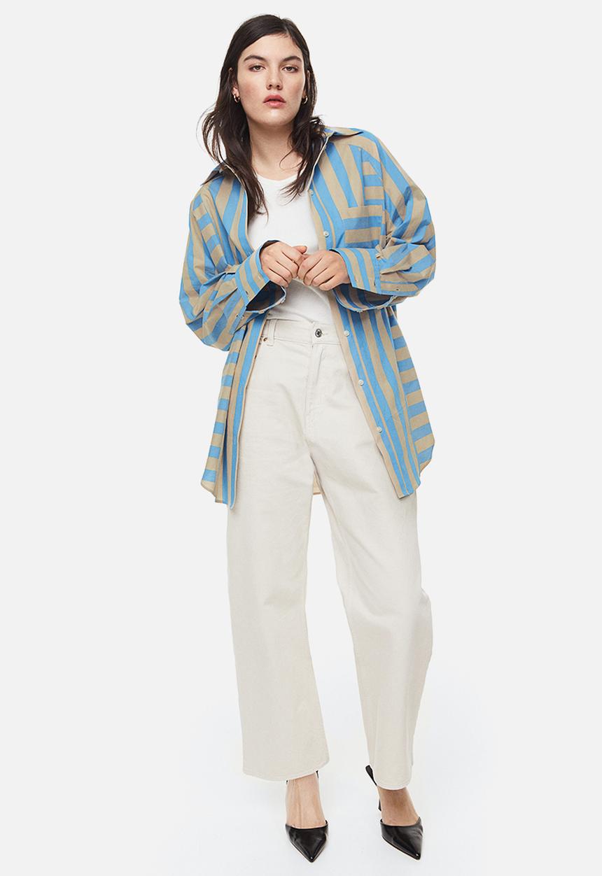 H&M - Cotton shirt - blue / striped 