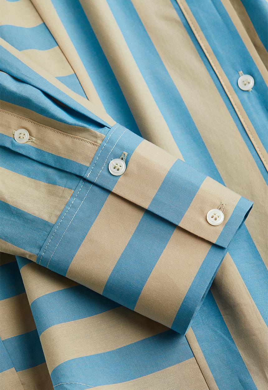 H&M - Cotton shirt - blue / striped 