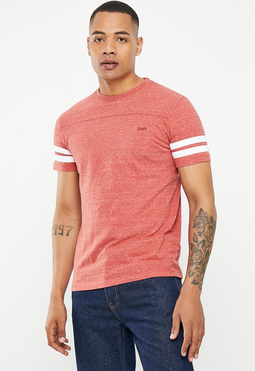 Superdry. - Vle quarterback tee - burnt orange spacedye