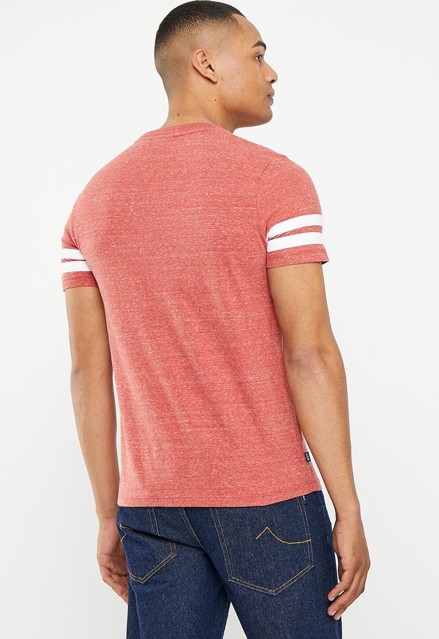 Superdry. - Vle quarterback tee - burnt orange spacedye