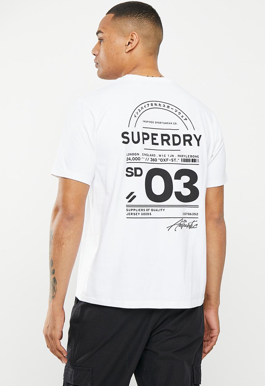 Superdry. - Code stacked logo tee - brilliant white