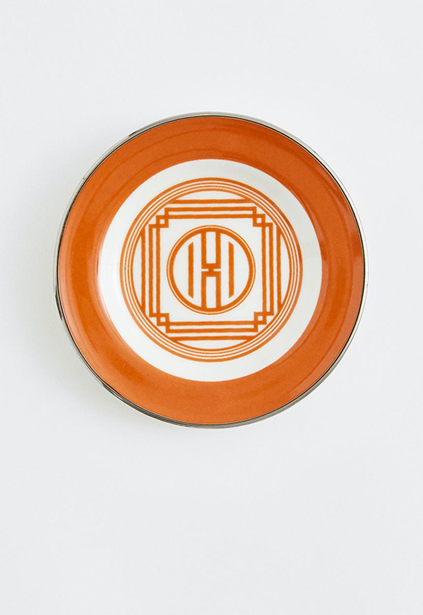 H&M - Small porcelain plate - multi,orange