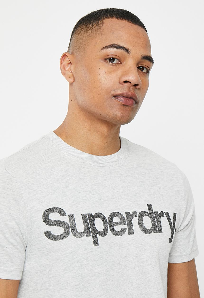 Superdry. - Vintage core logo classic tee - chalkstone grit