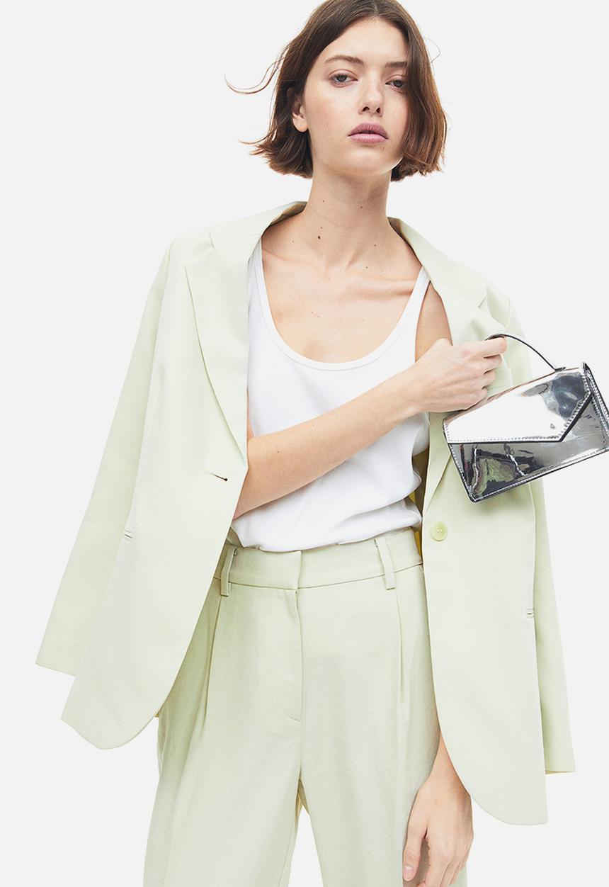 H&M - Tailored trousers - light green 