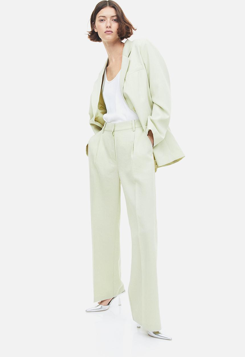 H&M - Tailored trousers - light green 