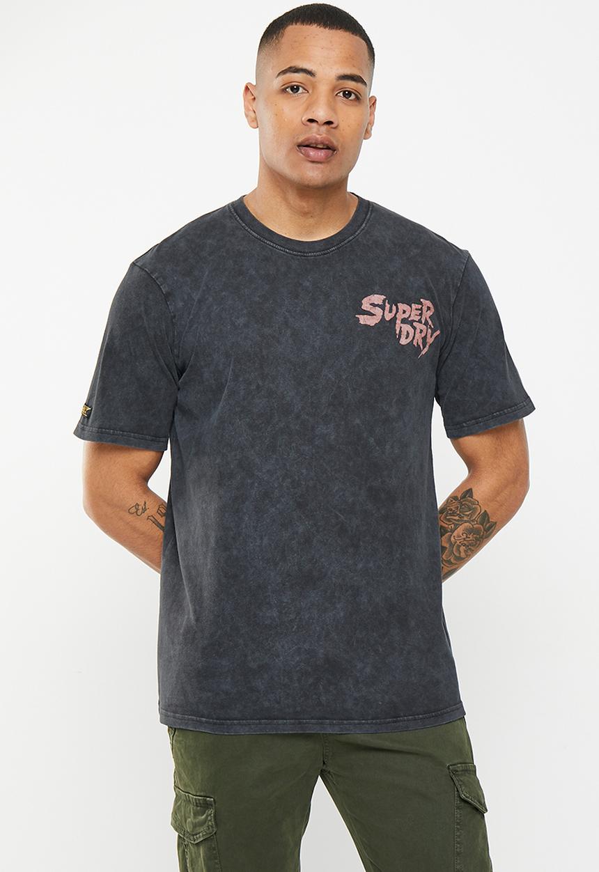 Superdry. - Vintage lo-fi flyer tee - heavy back in black