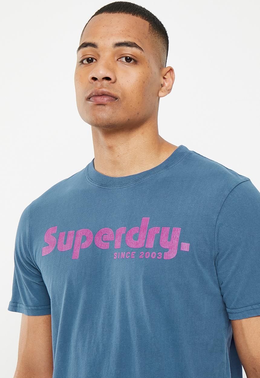 Superdry. - Vintage terrain classic tee - blue bottle