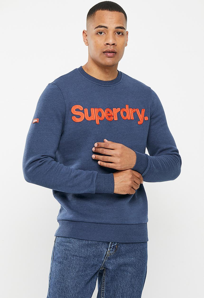Superdry. - Vintage core logo classic crew - deep indigo grit