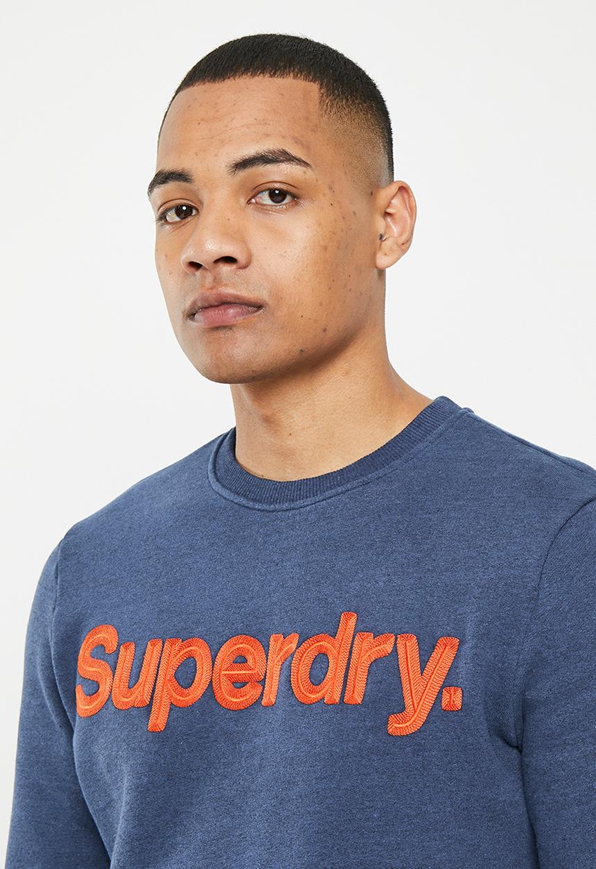 Superdry. - Vintage core logo classic crew - deep indigo grit