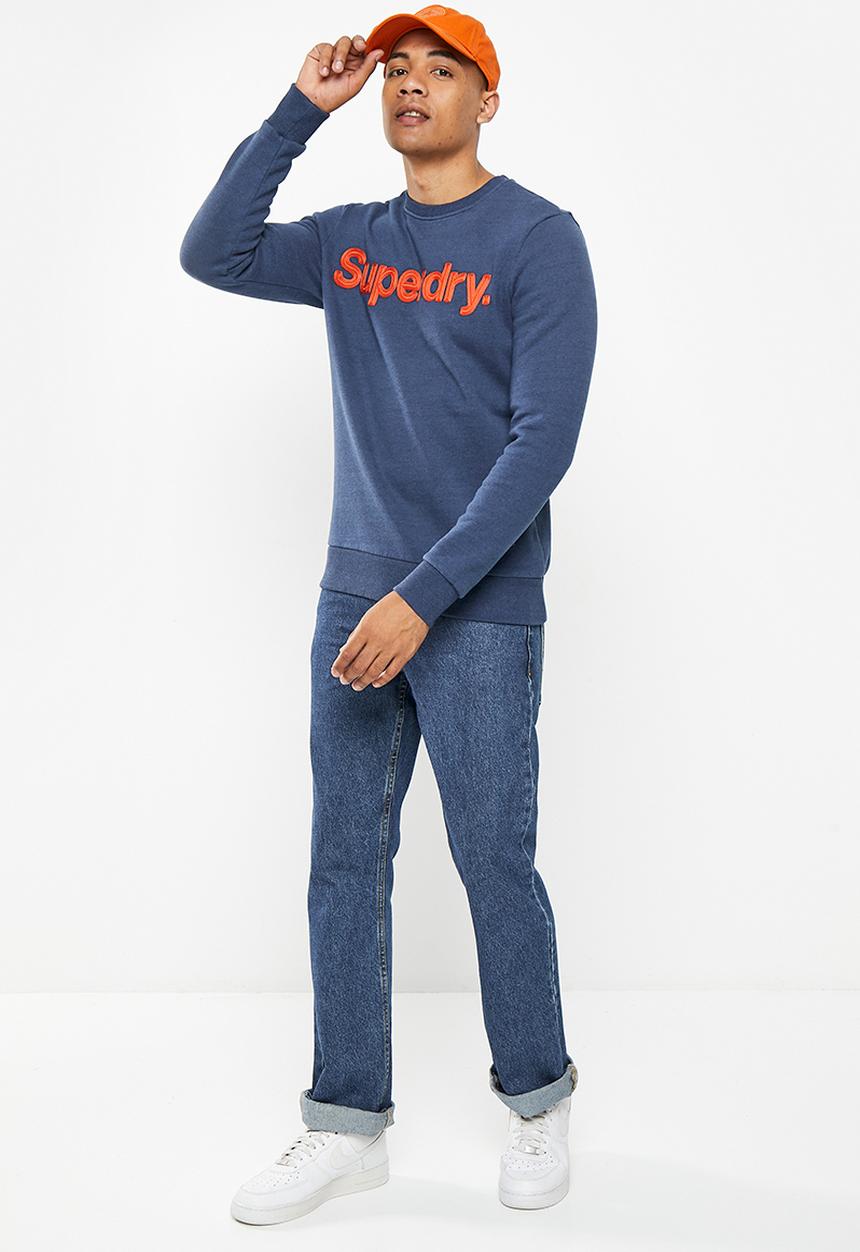 Superdry. - Vintage core logo classic crew - deep indigo grit