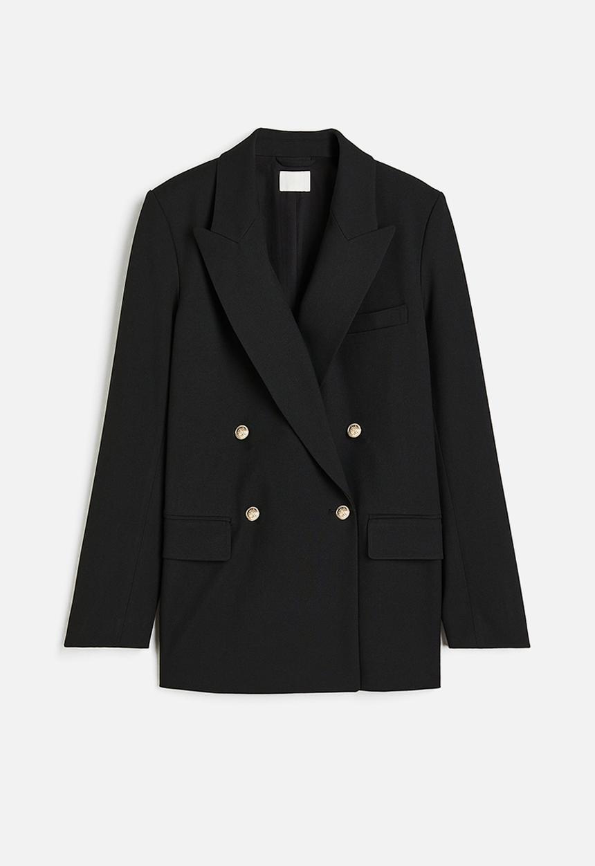 H&M - Double-breasted blazer - black