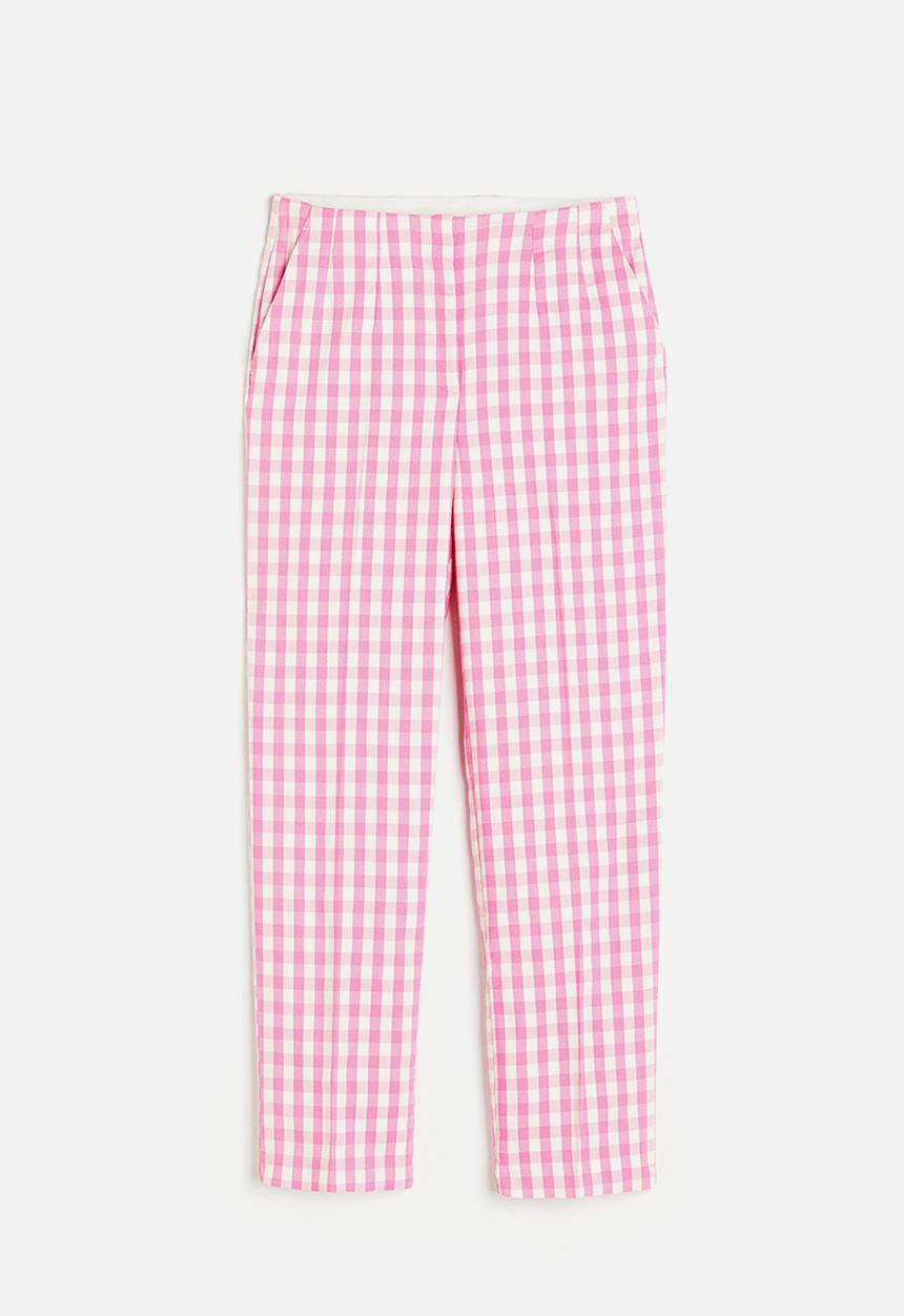 H&M - Tapered trousers - pink/checked 