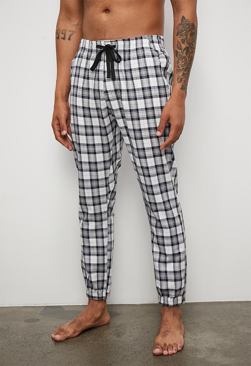 STYLE REPUBLIC - Check lounge cuff pants - grey & black