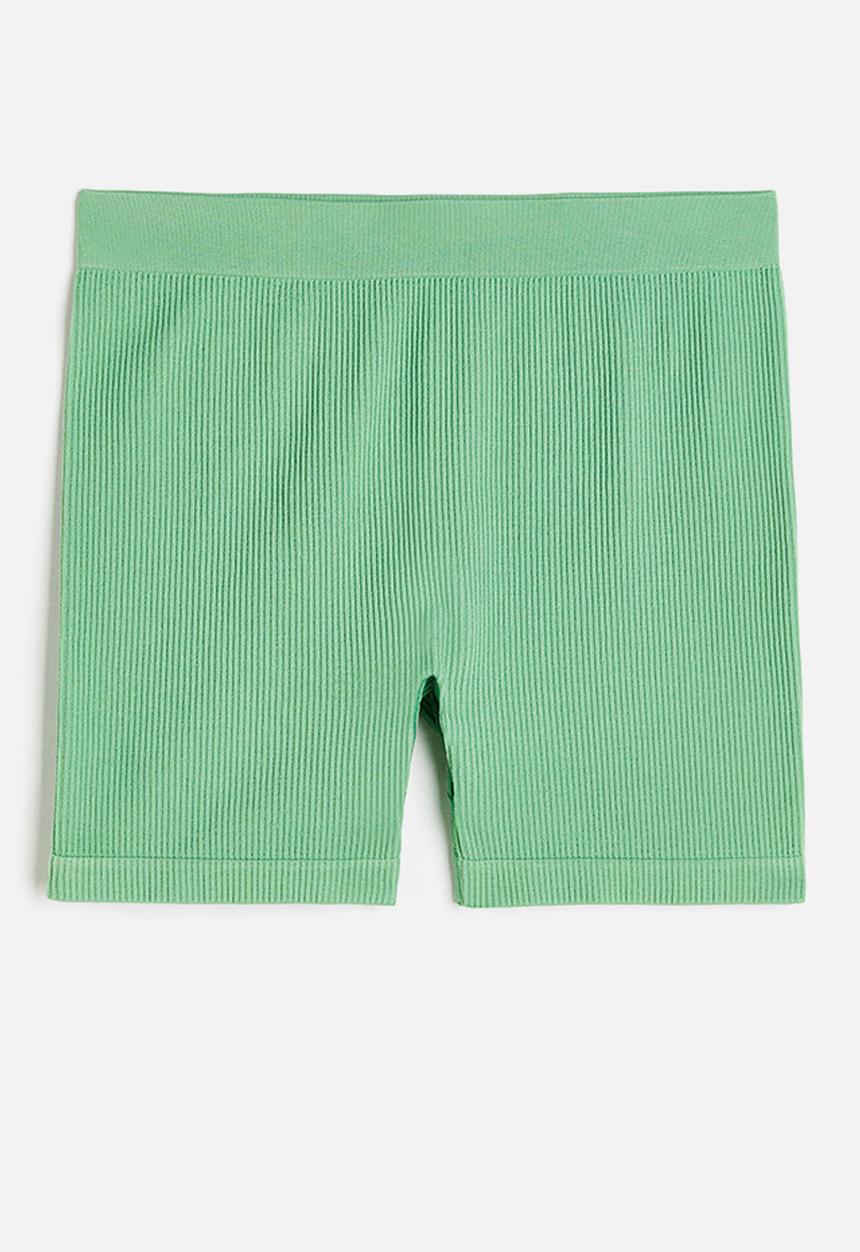 H&M - Ribbed seamless cycling shorts - green