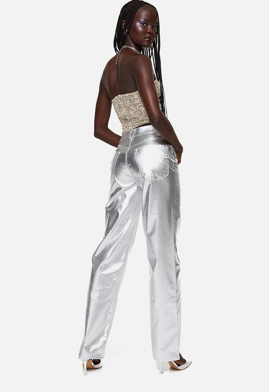 H&M - Bandeau top - light beige/silver-coloured