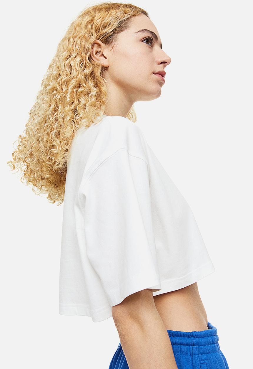H&M - Cropped cotton T-shirt - white