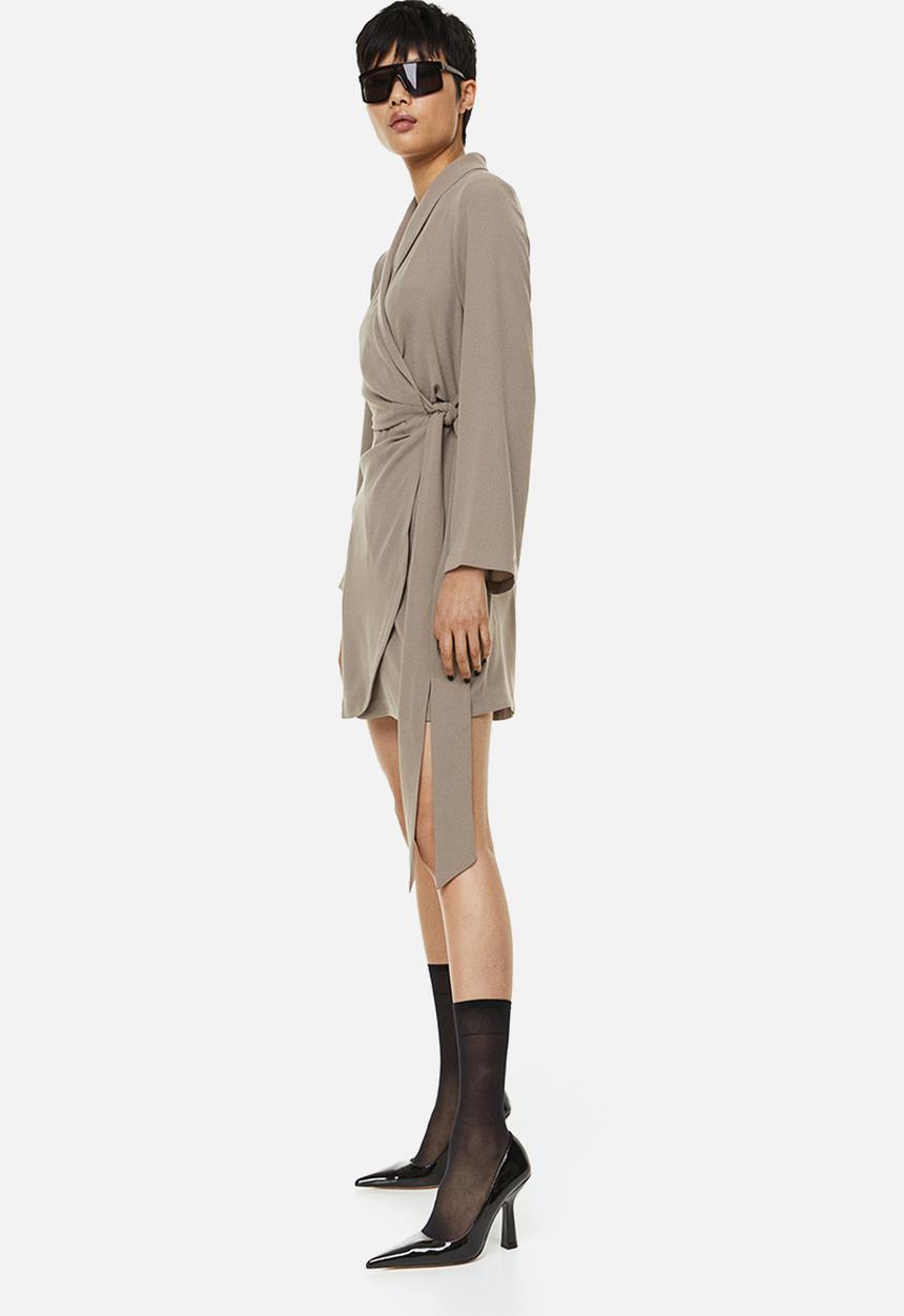 H&M - Wrap dress - greige