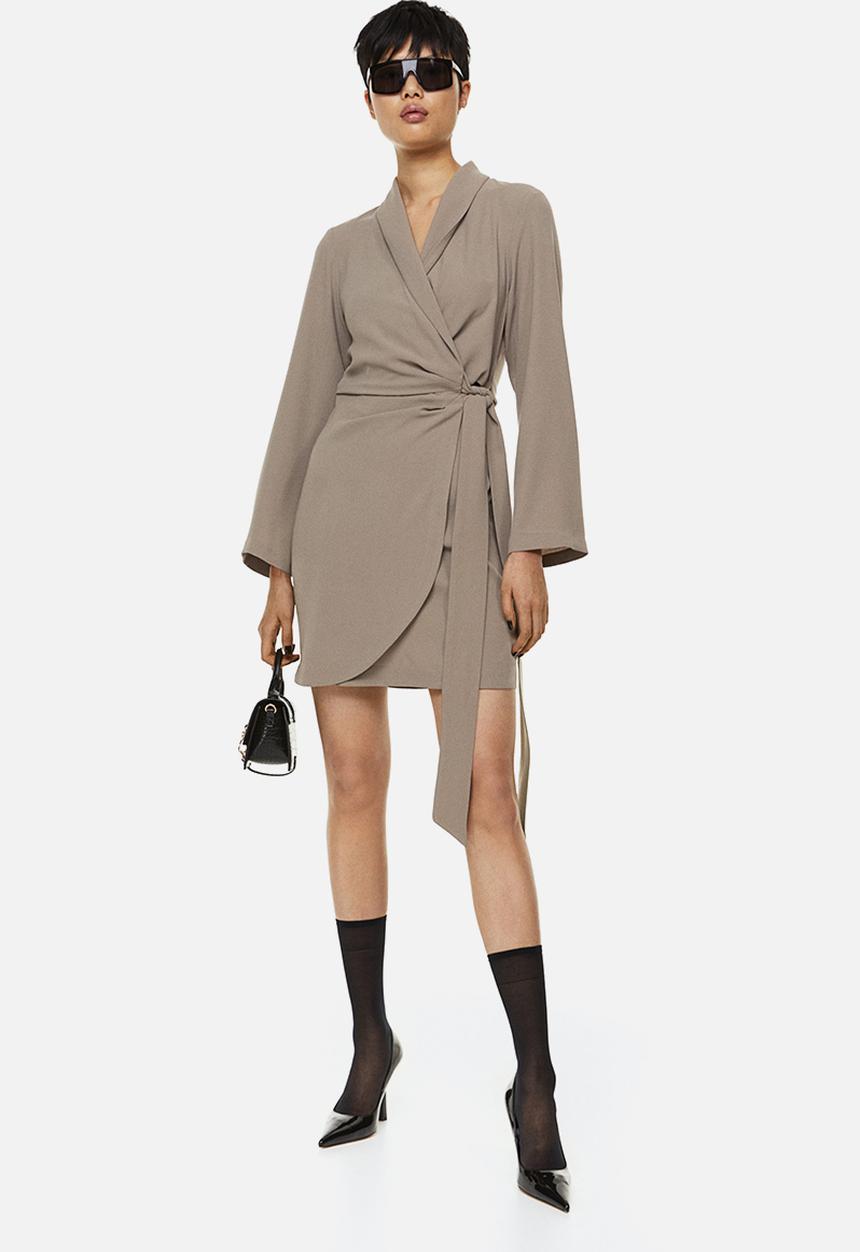 H&M - Wrap dress - greige