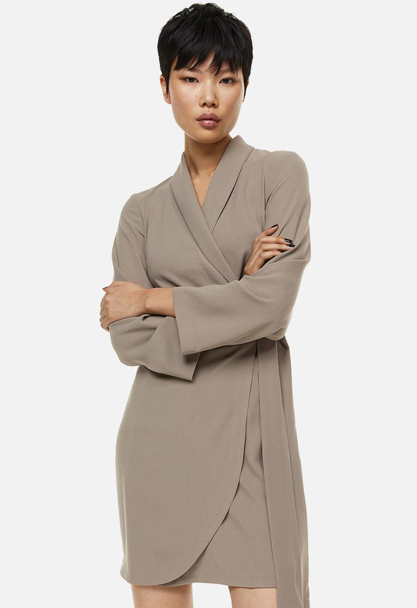 H&M - Wrap dress - greige