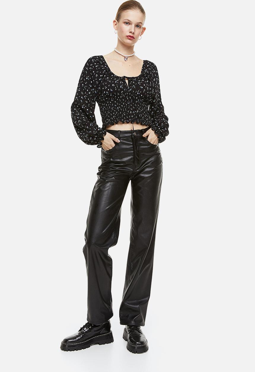 H&M - Smocked blouse - black