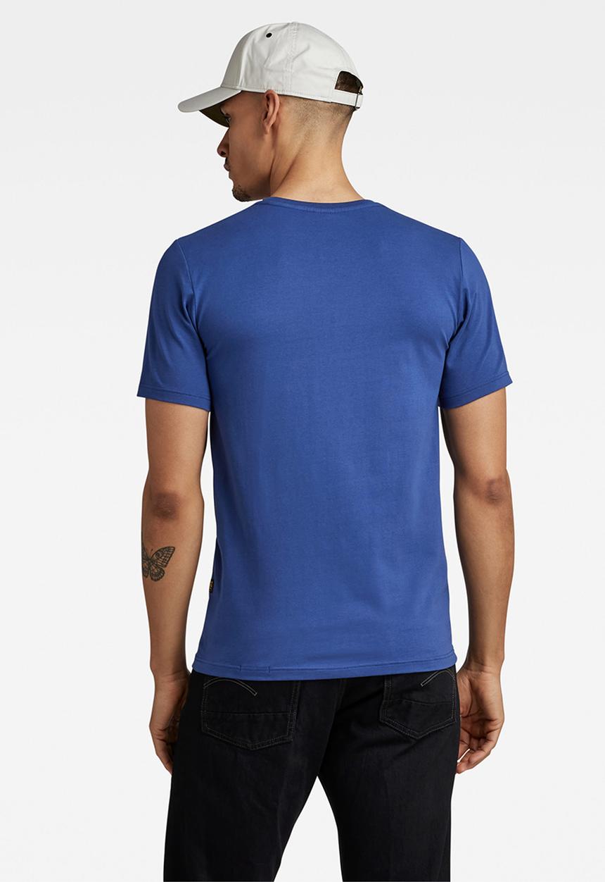 G-STAR - Slim base r t short sleeve compact stretch jersey o - ballpen blue