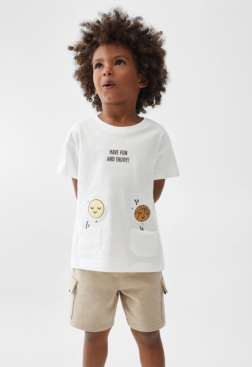 MANGO - T-shirt padded - off white