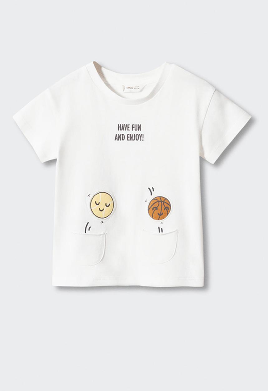 MANGO - T-shirt padded - off white