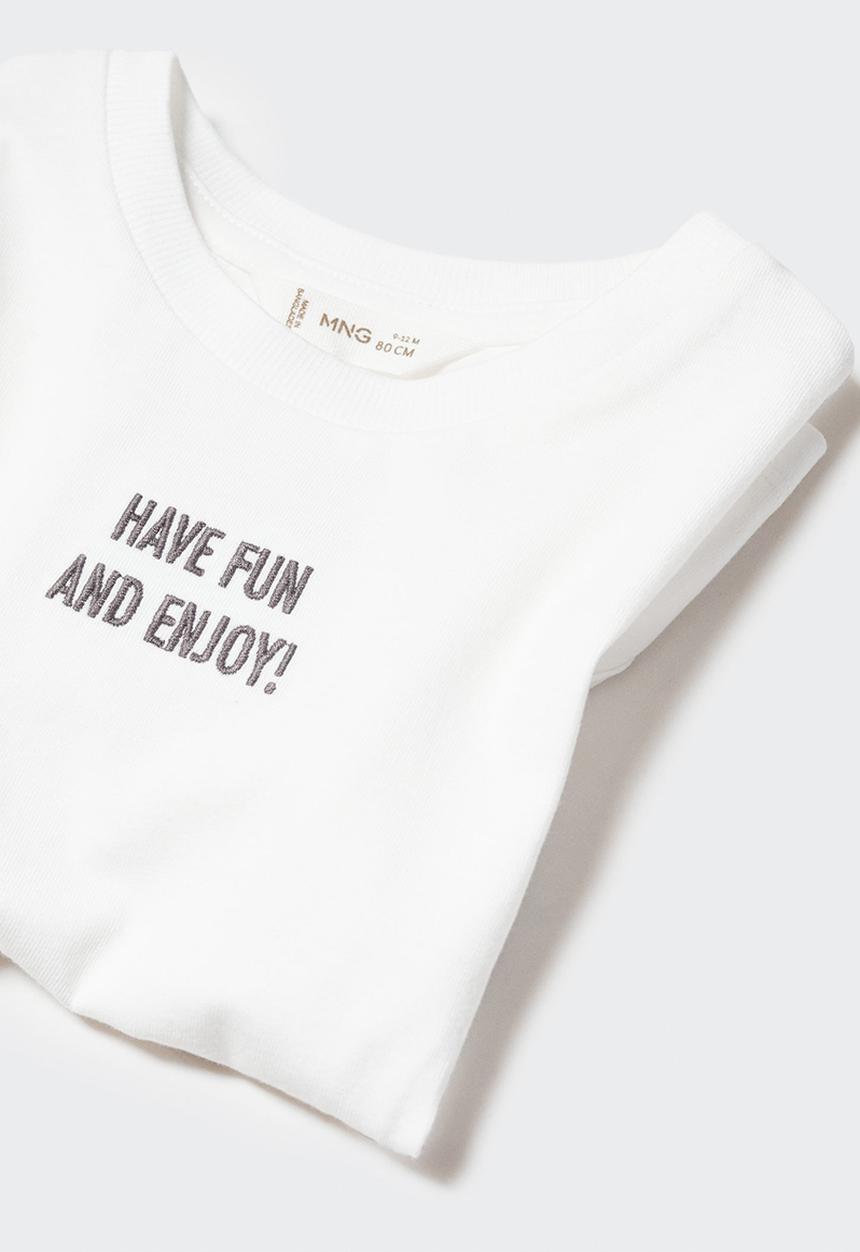 MANGO - T-shirt padded - off white