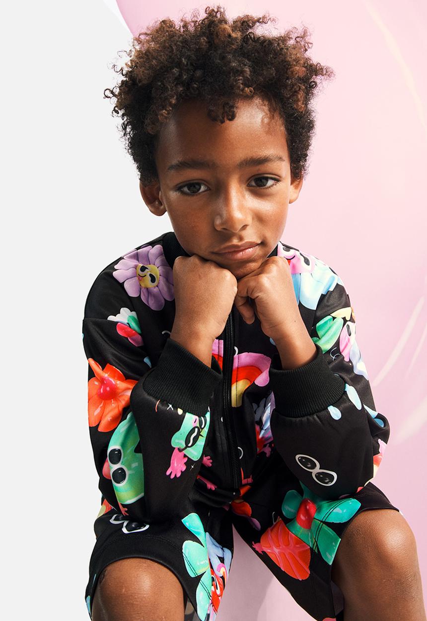 H&M - Eva Cremers x H&M: Printed track jacket - black/patterned 