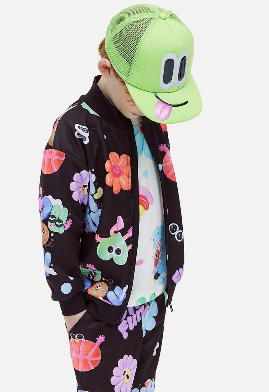 H&M - Eva Cremers x H&M: Printed track jacket - black/patterned 