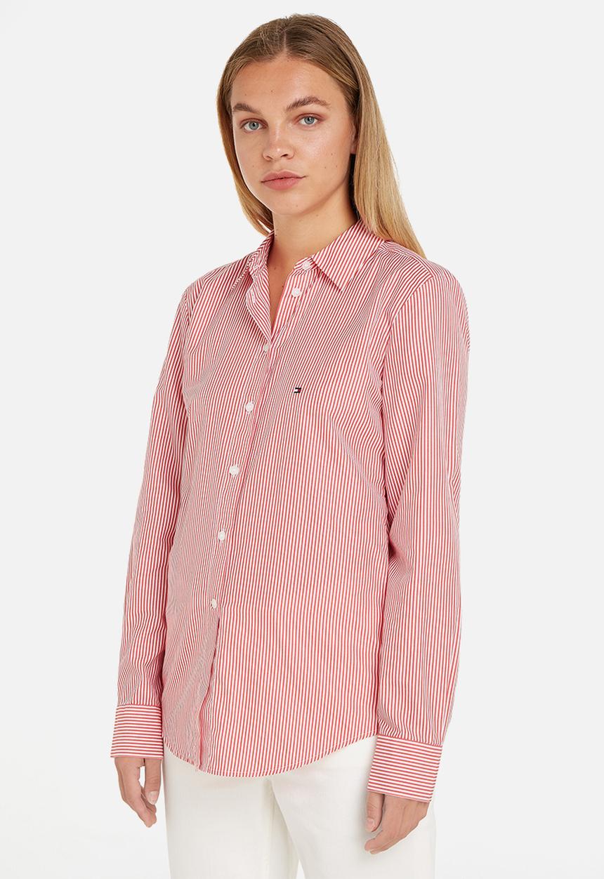 Tommy Hilfiger - Ithaka regular shirt long sleeve - ithaca stripes/red