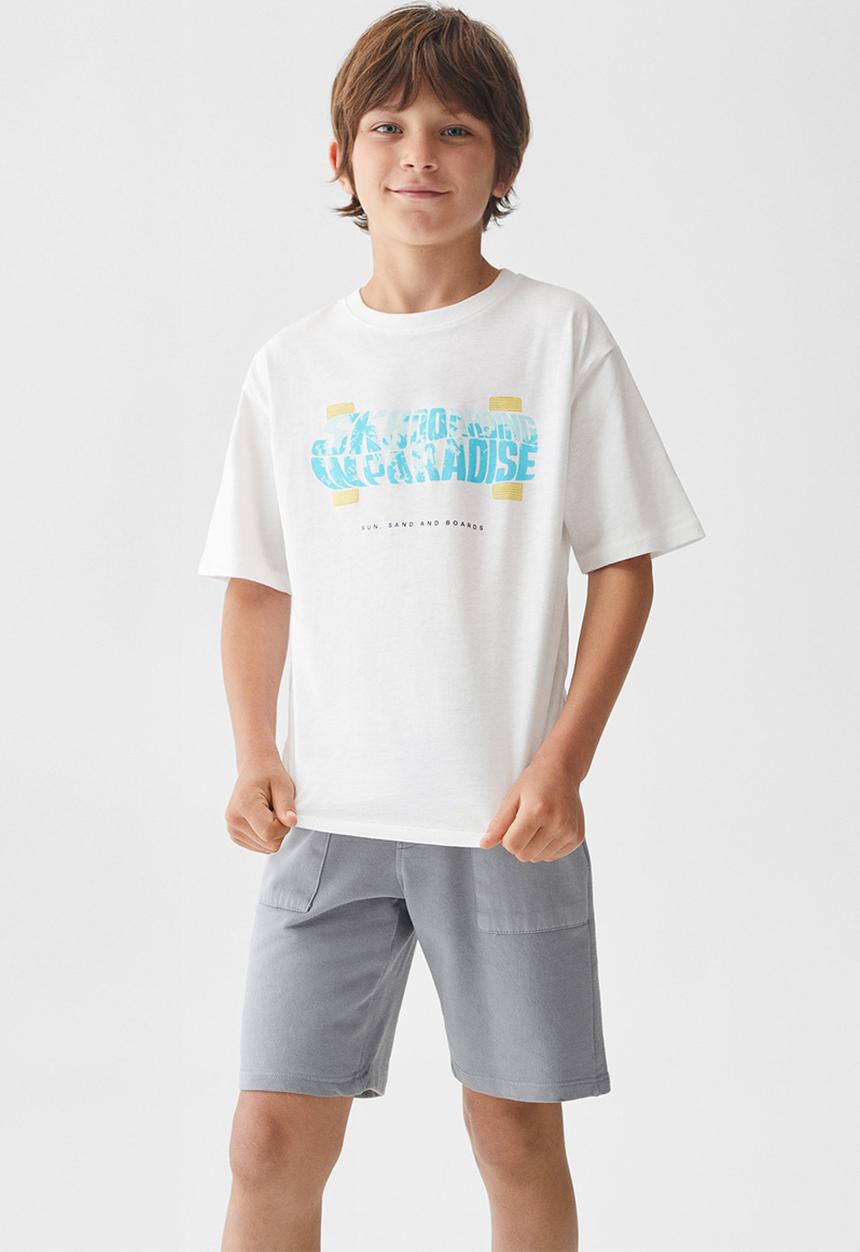 MANGO - T-shirt boarding - off white