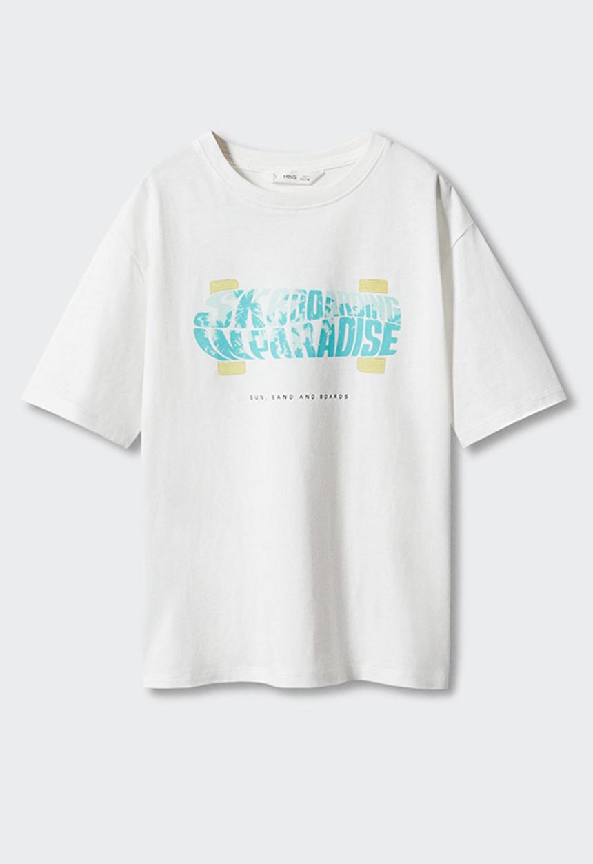 MANGO - T-shirt boarding - off white