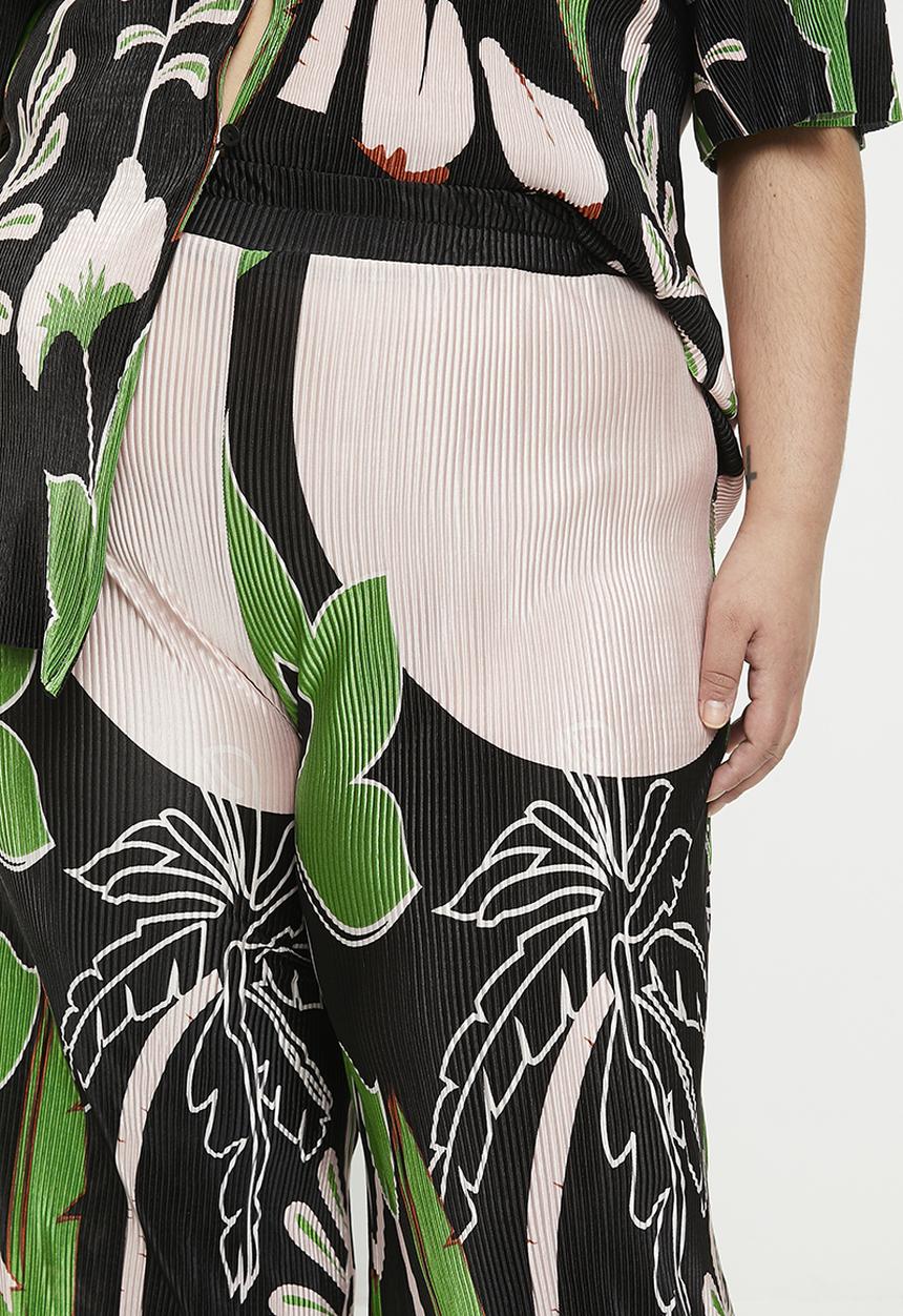 Me&B - Plus Plisse Pants - Palm