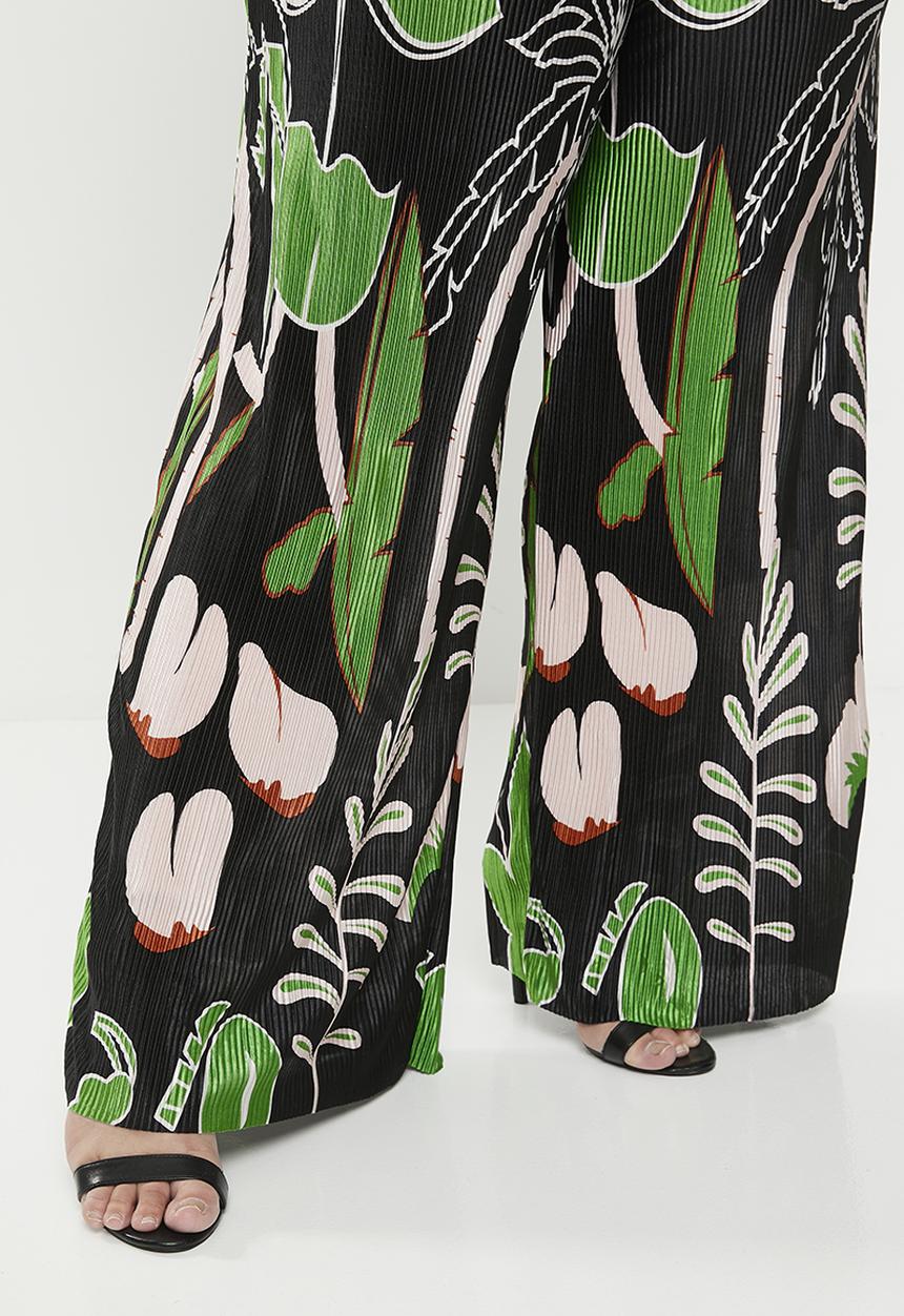 Me&B - Plus Plisse Pants - Palm
