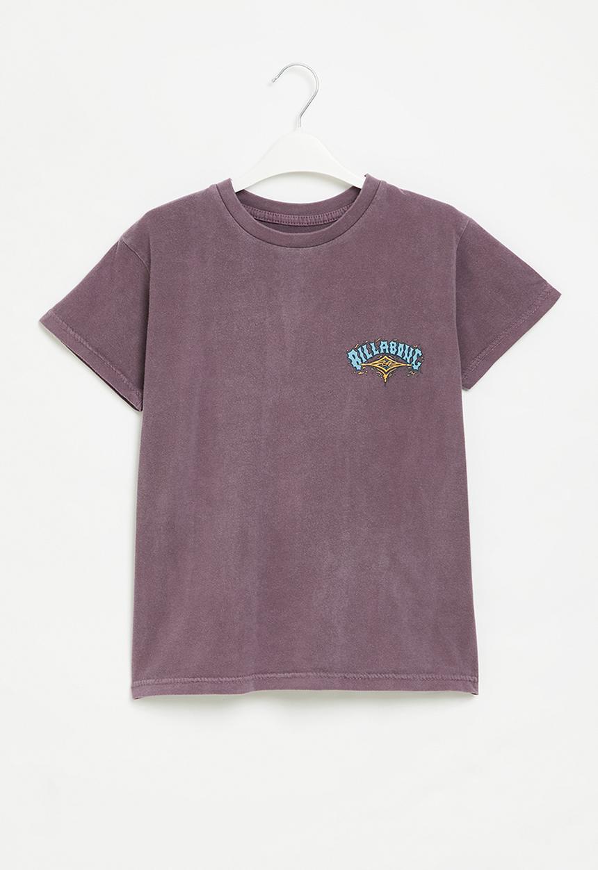 Billabong  - Boys throwback arch short sleeve - washed purple