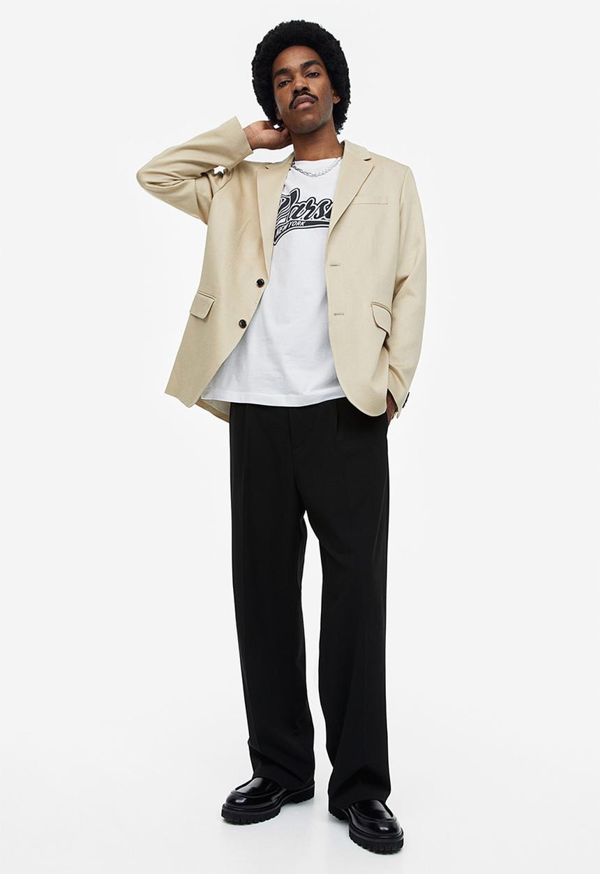 H&M - Regular fit printed T-shirt - white/varsity new york 
