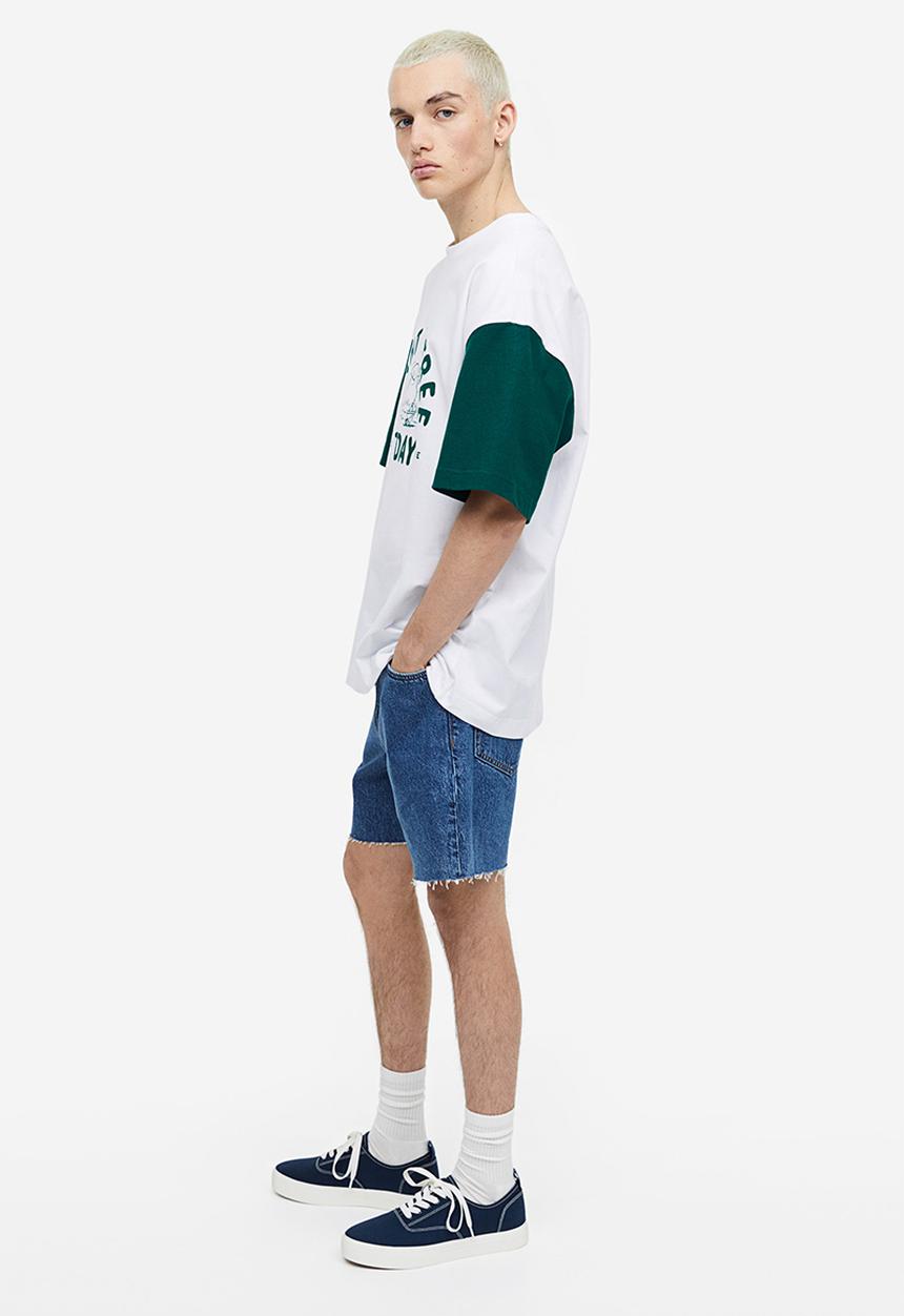 H&M - Oversized fit t-shirt - white/snoopy 