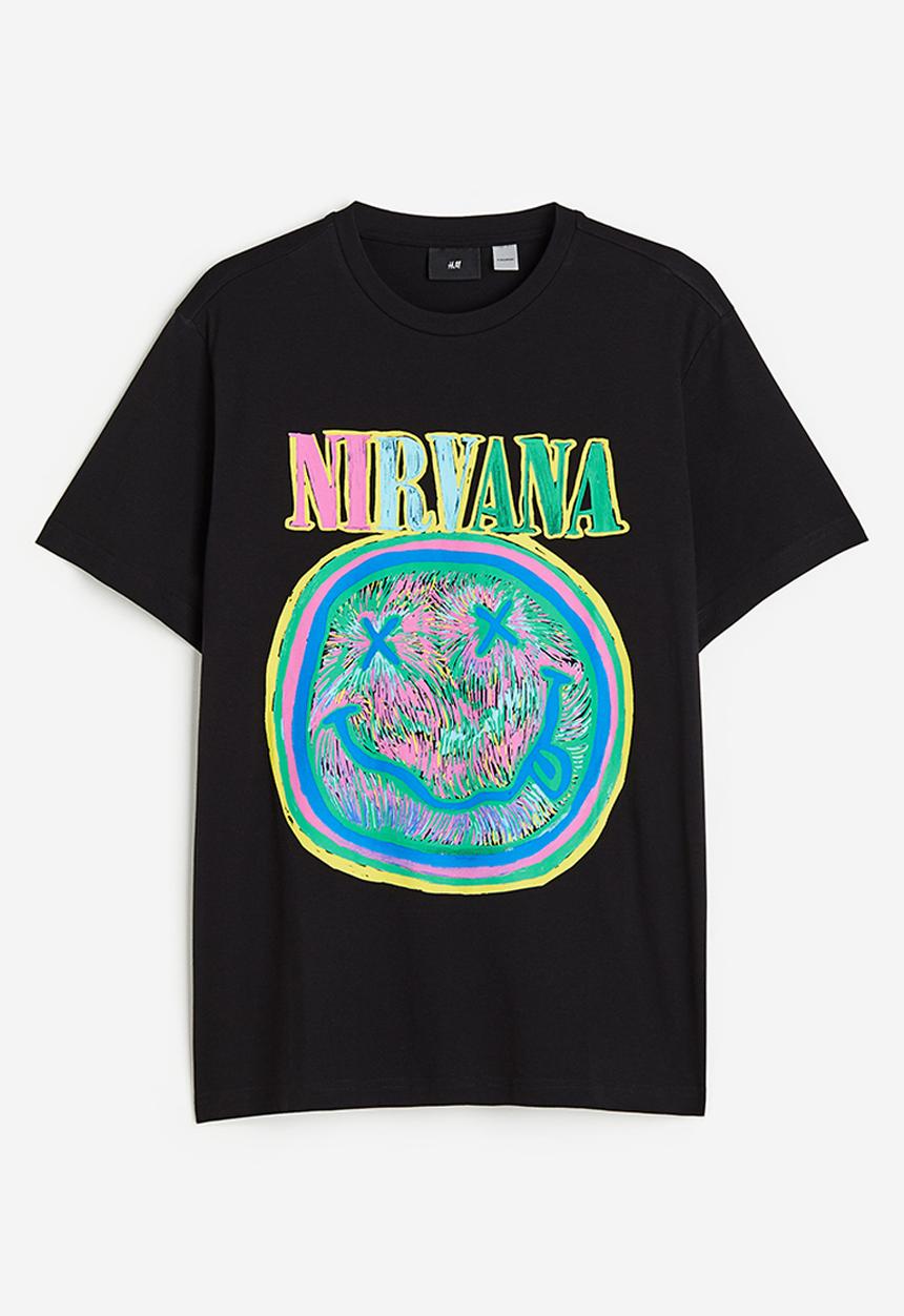 H&M - Regular fit t-shirt - black/nirvana 