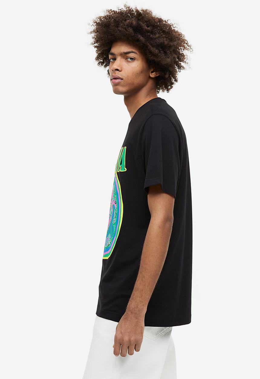 H&M - Regular fit t-shirt - black/nirvana 