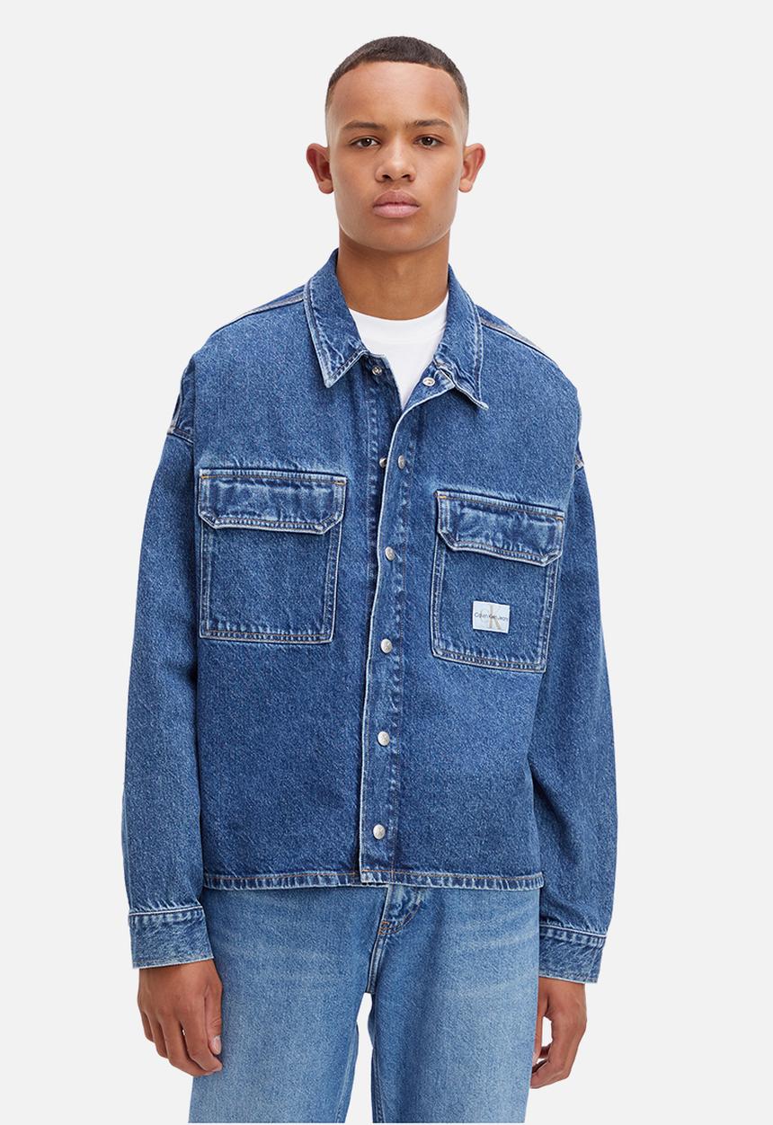 Calvin Klein - Boxy loose utility shirt - denim dark