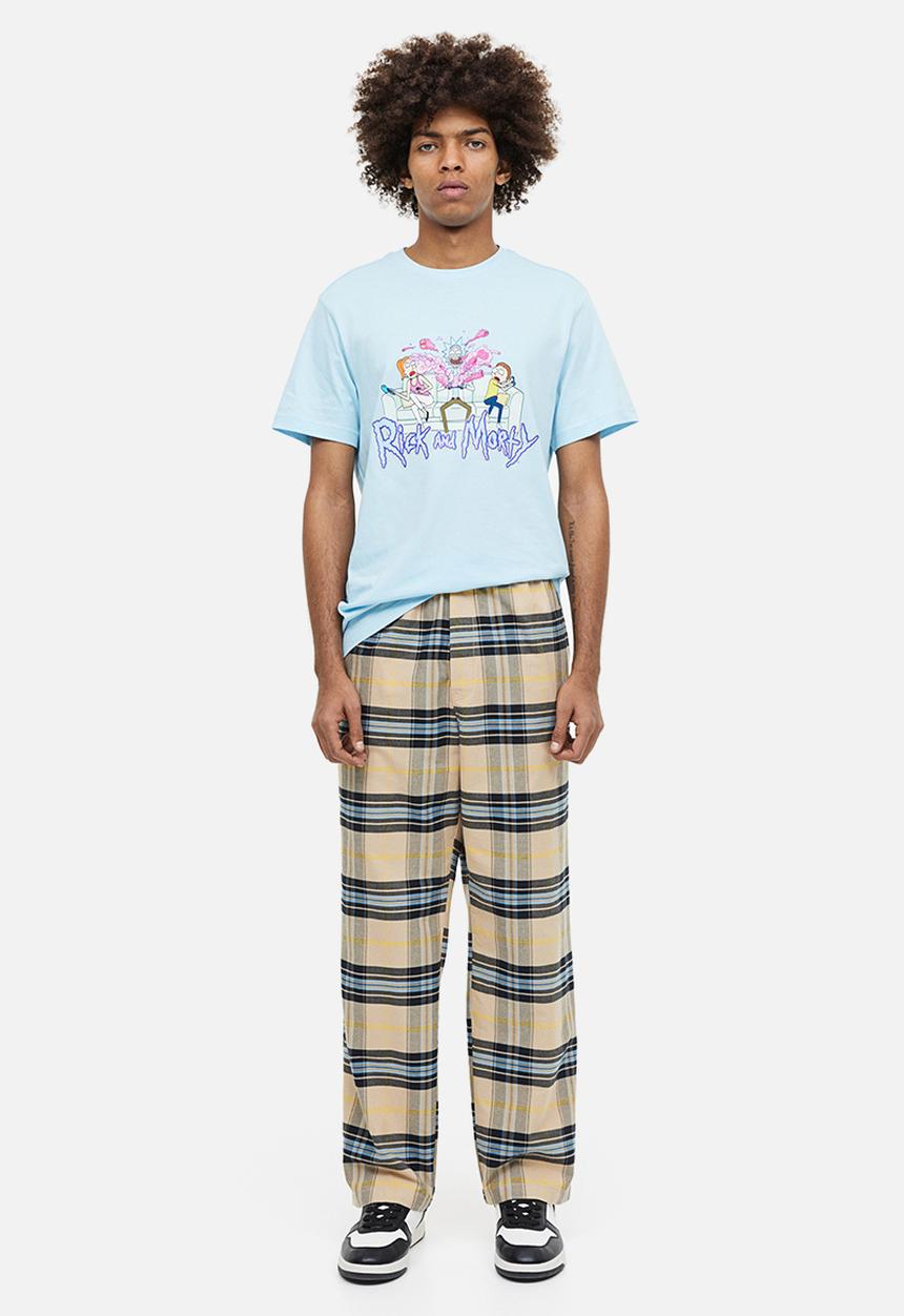 H&M - Regular fit t-shirt - light blue/rick and morty