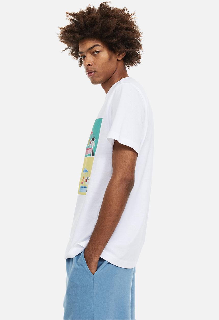 H&M - Regular fit t-shirt - white/looney tunes