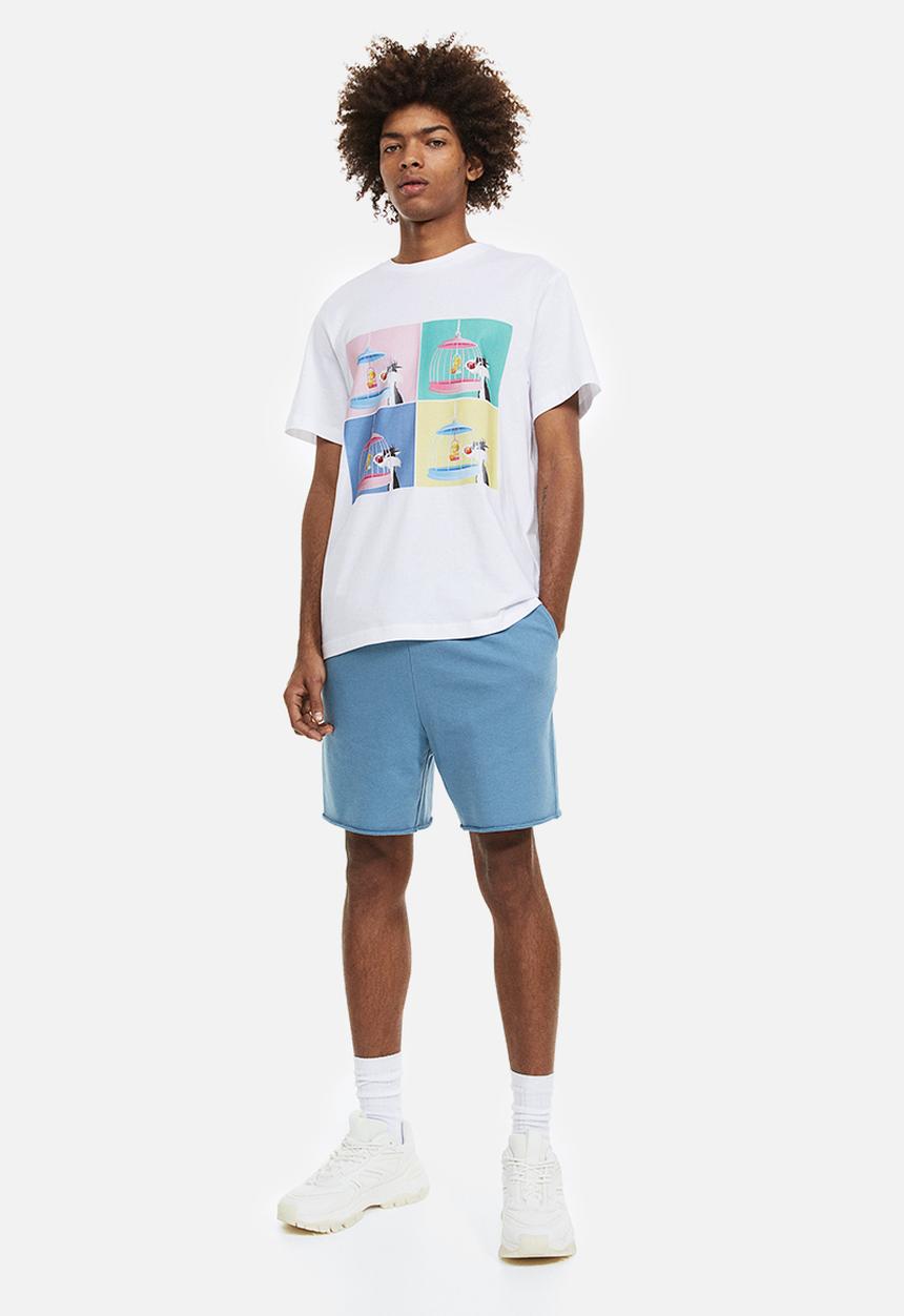 H&M - Regular fit t-shirt - white/looney tunes