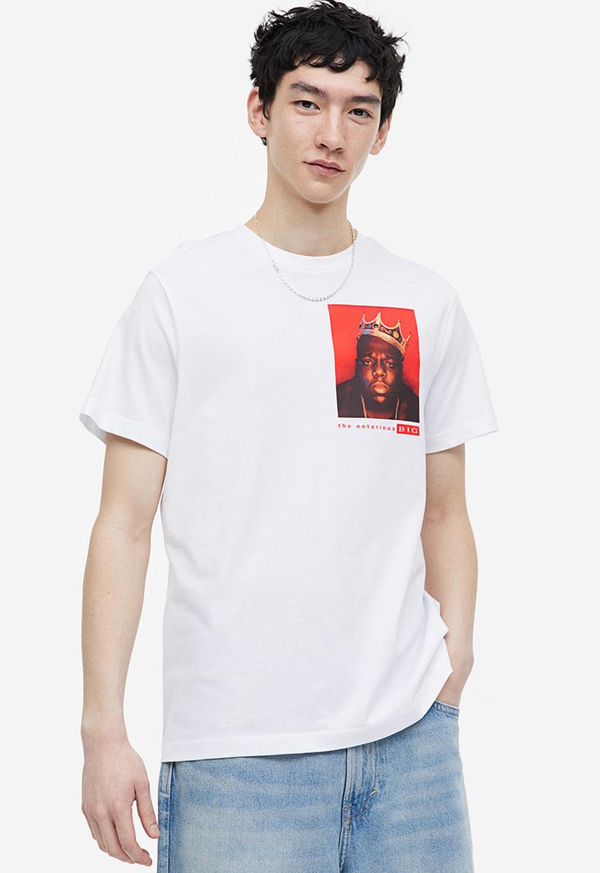 H&M - Regular fit t-shirt - white/the notorious b.i.g. 