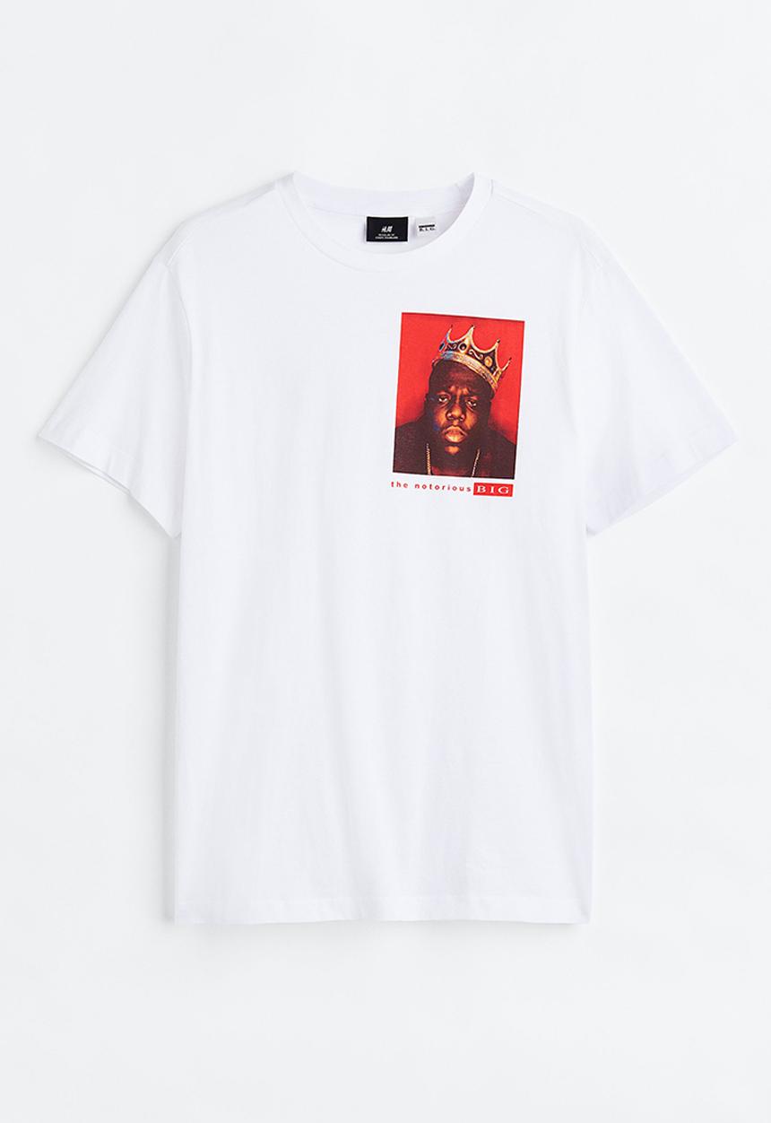 H&M - Regular fit t-shirt - white/the notorious b.i.g. 