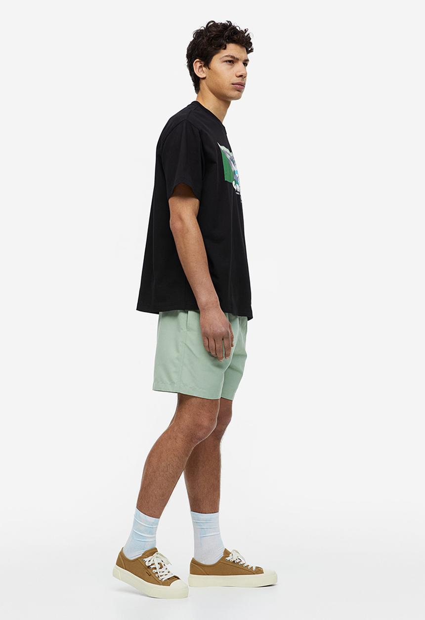 H&M - Relaxed fit printed t-shirt - black/connect 