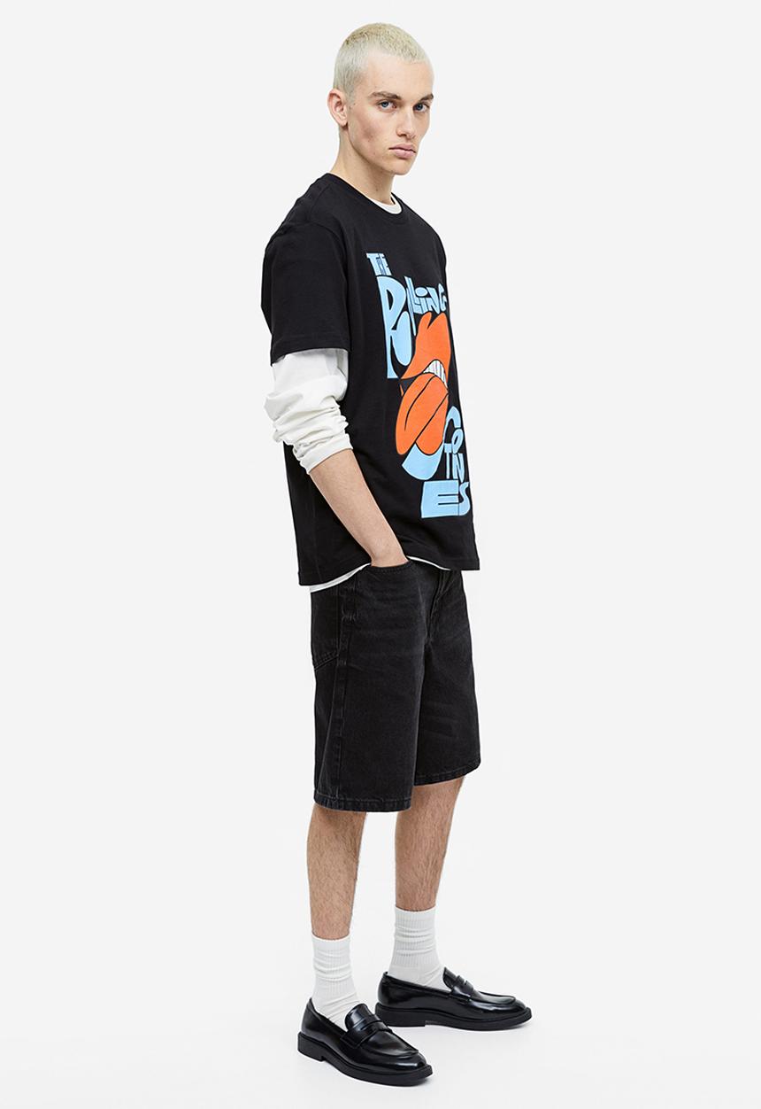 H&M - Regular fit t-shirt - black/the rolling stones 