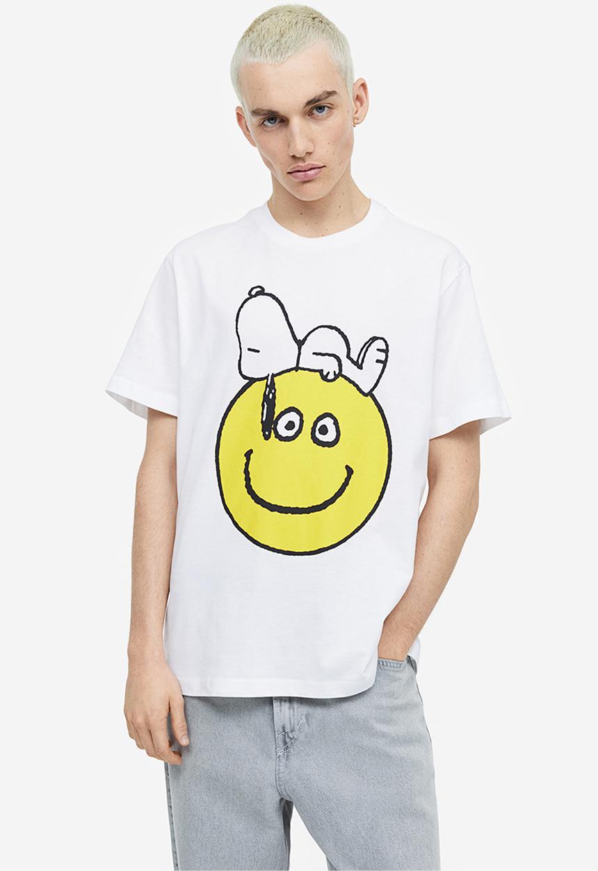 H&M - Regular fit t-shirt - white/snoopy 